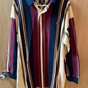 Vintage 1990s Salmon River Traders Striped Polo Shirt - Multicolor